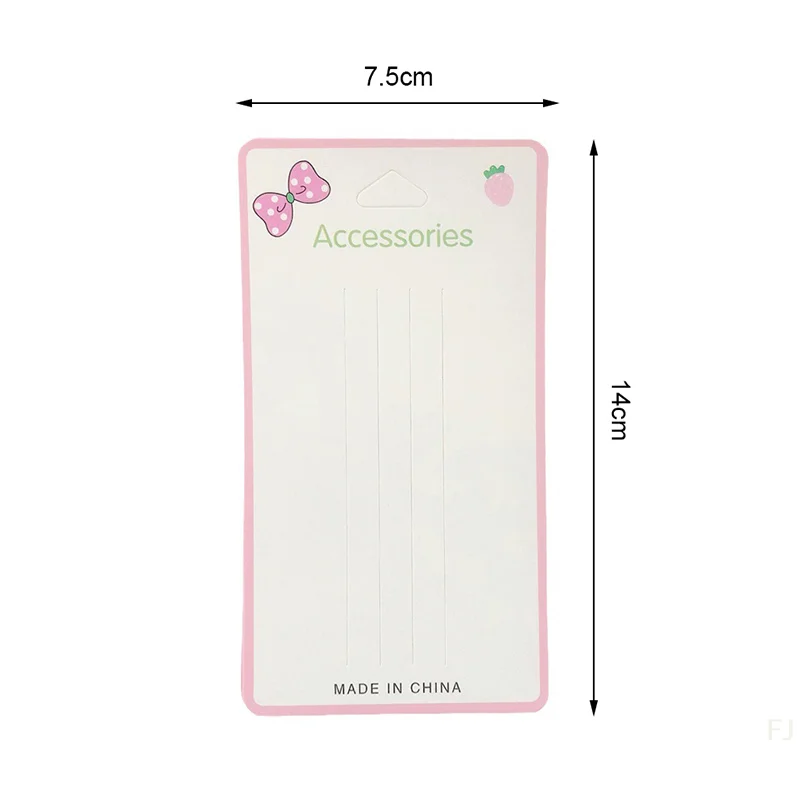 Set of 50 Pink Bow Cards for Packaging Hair Claws, Headpieces and DIY Jewelry