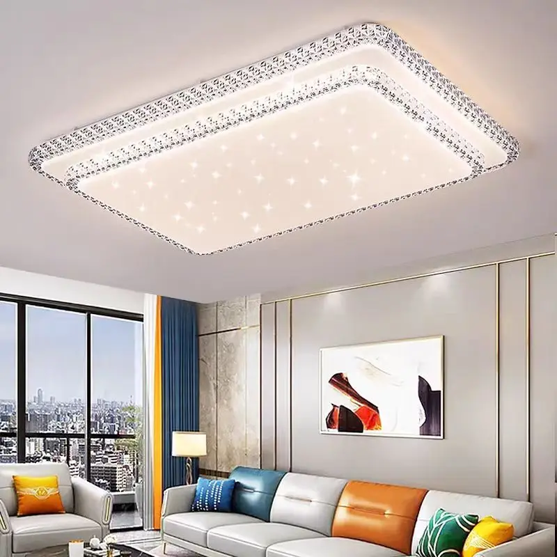 Modern Minimalist LED Crystal Ceiling Light Home Decor Lighting for Living Room Bedroom Creative Geometric Lamp Super Bright