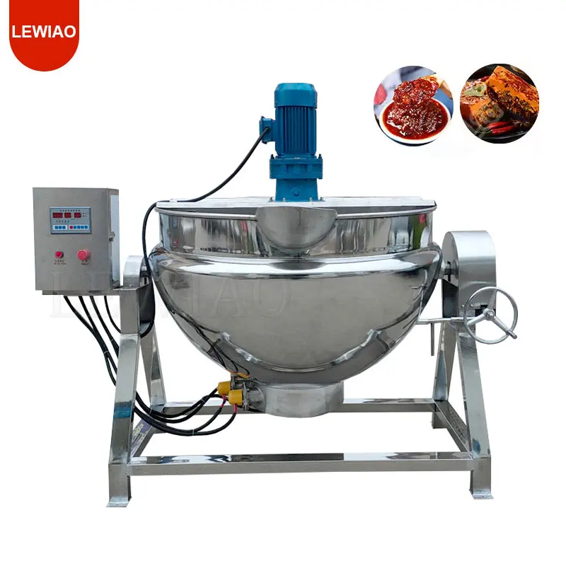 Kettle Steam Jacket Fruit Jam Cooker 200 500 Liter Industrial Cooking Pressure Pot Food Machine