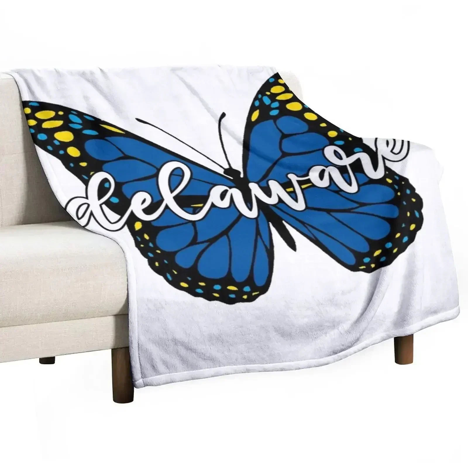 New Delaware Butterfly Throw Blanket heavy to sleep Travel manga Decorative Sofas Cute Plaid Luxury Throw Blankets