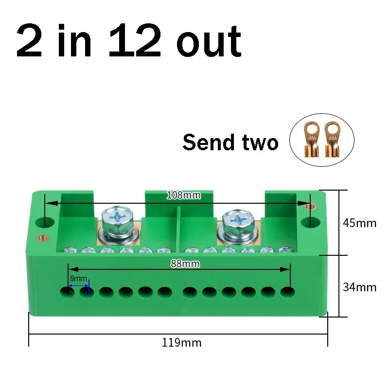 1 قطعة مرحلة واحدة 2-in 4/6/8/12 صندوق طرفي صادر صندوق توزيع منزلي تقاطع محطة كتلة 220 فولت #1