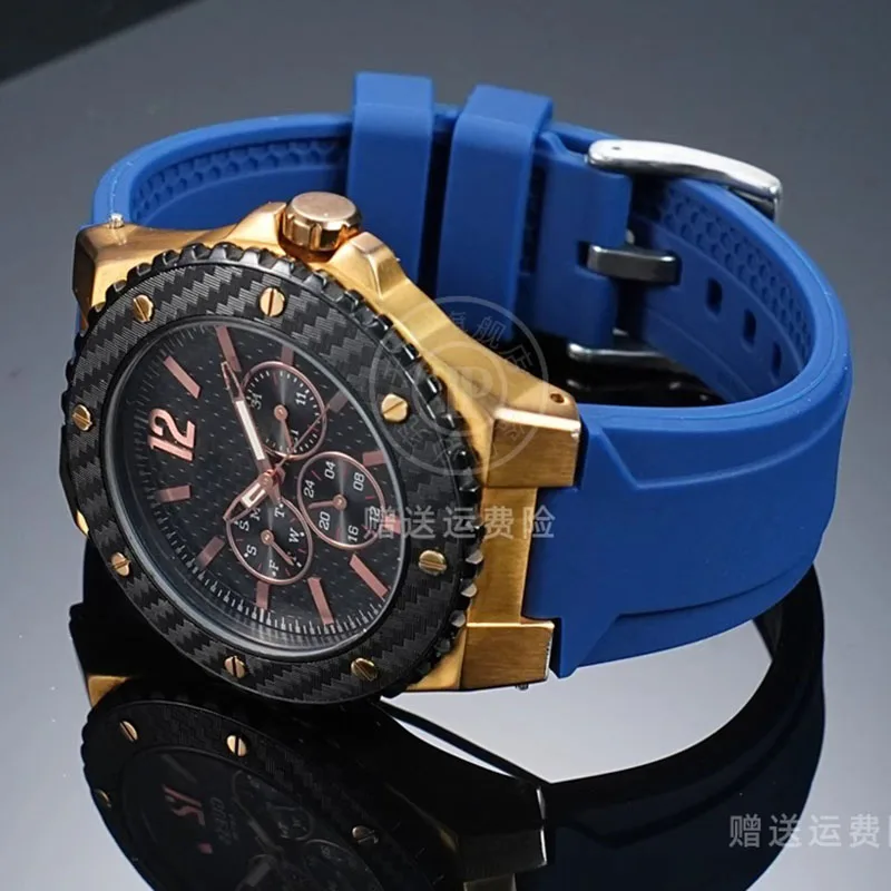 26x14mm Rubber Strap for GUESS Watch Strap W0149L5 Series Blue Soft Waterproof Sports Silicone Convex Strap Men Wristband