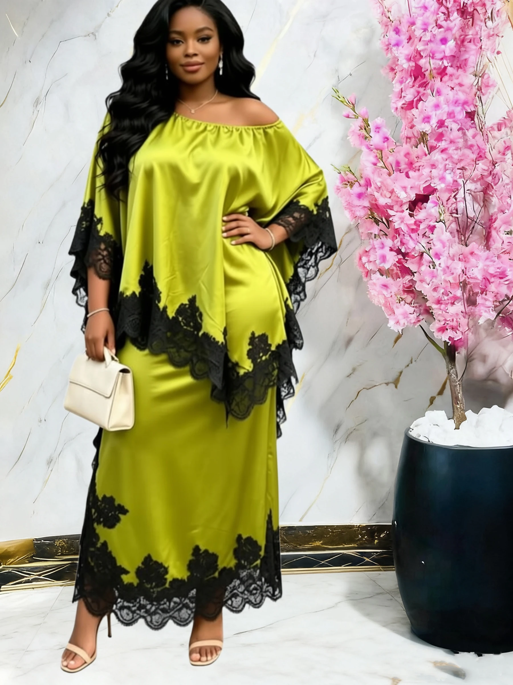 Wedding Party Lace African Outfits Dresses for Woman Ladies Set Dashiki Robe Africaine Traditional Church Evening Dresses 2026