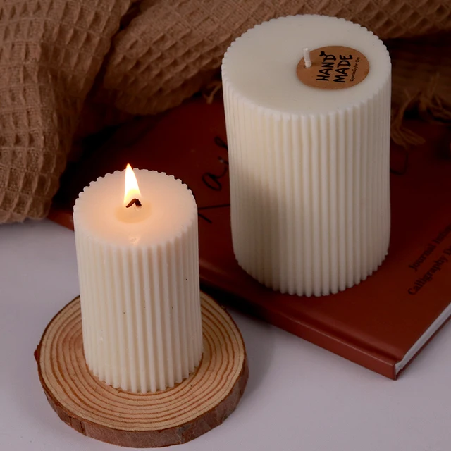 Pasiasta cylindryczna świeca silikonowa forma ręcznie robiona świeca zapachowa wosk formy DIY kryształowa żywica epoksydowa rzemiosło formy Home Decor