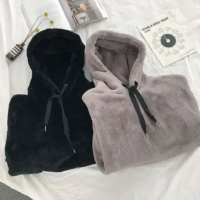 Men's Light Luxury Hooded Sweater - Autumn Warm Plush Jacket, Loose Long Sleeve Top, Boutique Casual Pullover