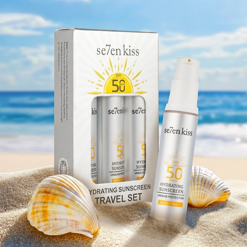 Three-piece Moisturizing Sunscreen, Water-resistant and Sweat-proof, Perfect for Summer Travel,the Best Gift for Someone Special