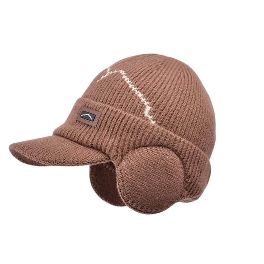 

Versatile Soft Earflap Woolen Hat Anti-cold Plush Ear Protection Peaked Cap Headgear Solid Color Hooded Thermal Cap School