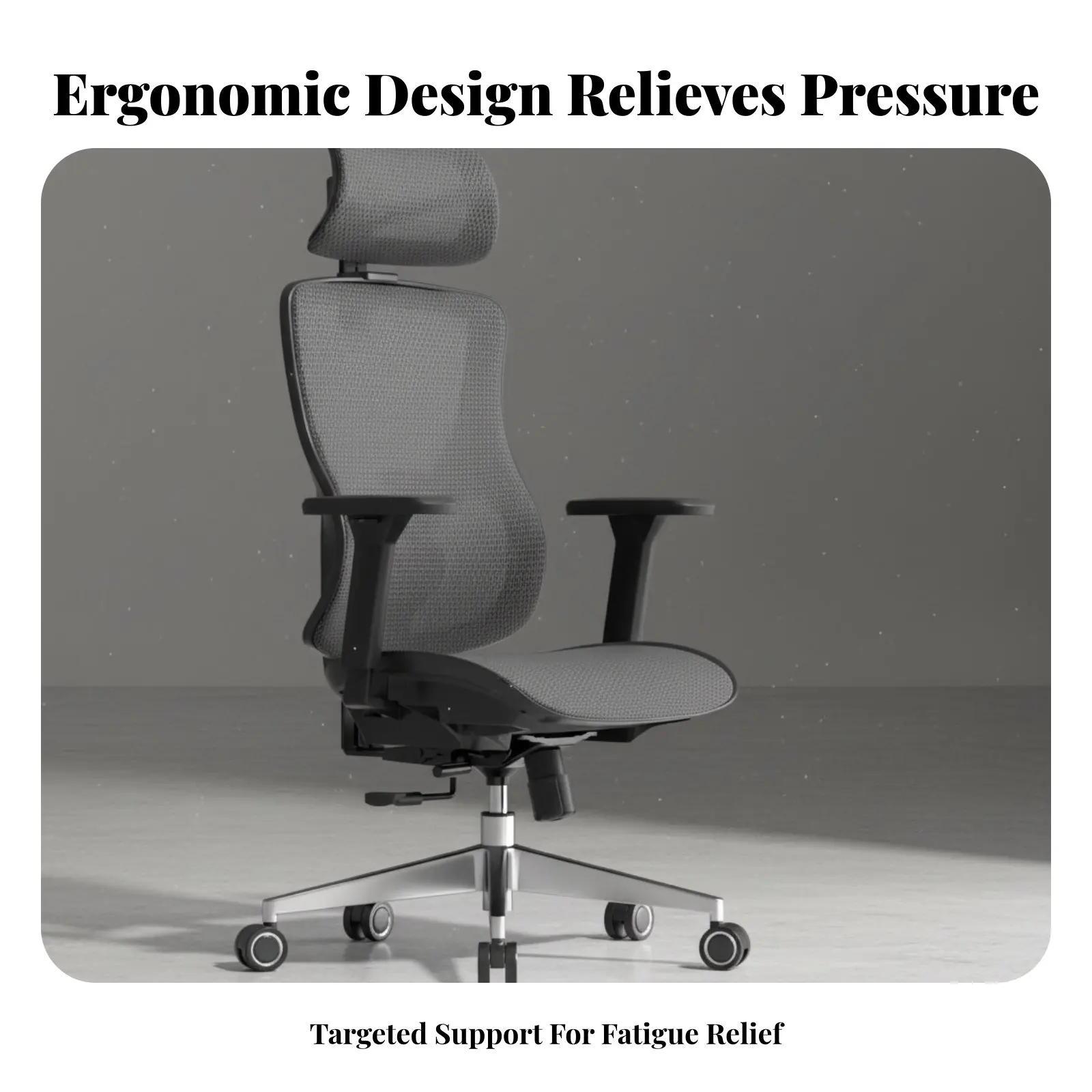 Cadeira Ergonômica Highrear com Apoio de Cabeça, Cadeira Ergonômica em Tela com Apoio de Cabeça e Função Reclinável, Robusta e de Alta Durabilidade