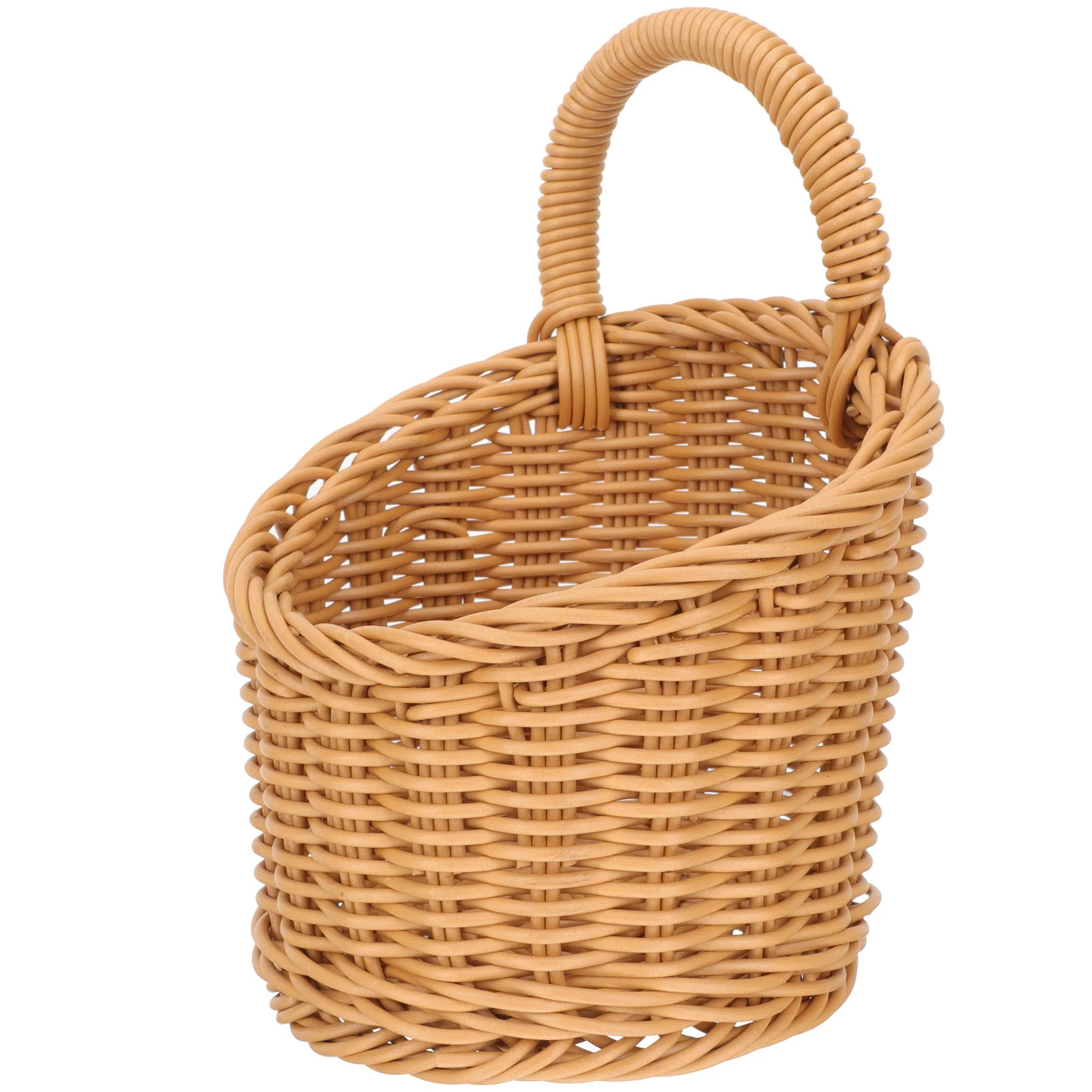 

Imitation Rattan Kitchen Storage Basket Fruit Hanging Wall Garlic Teardrop Plastic Woven Sundries Decor