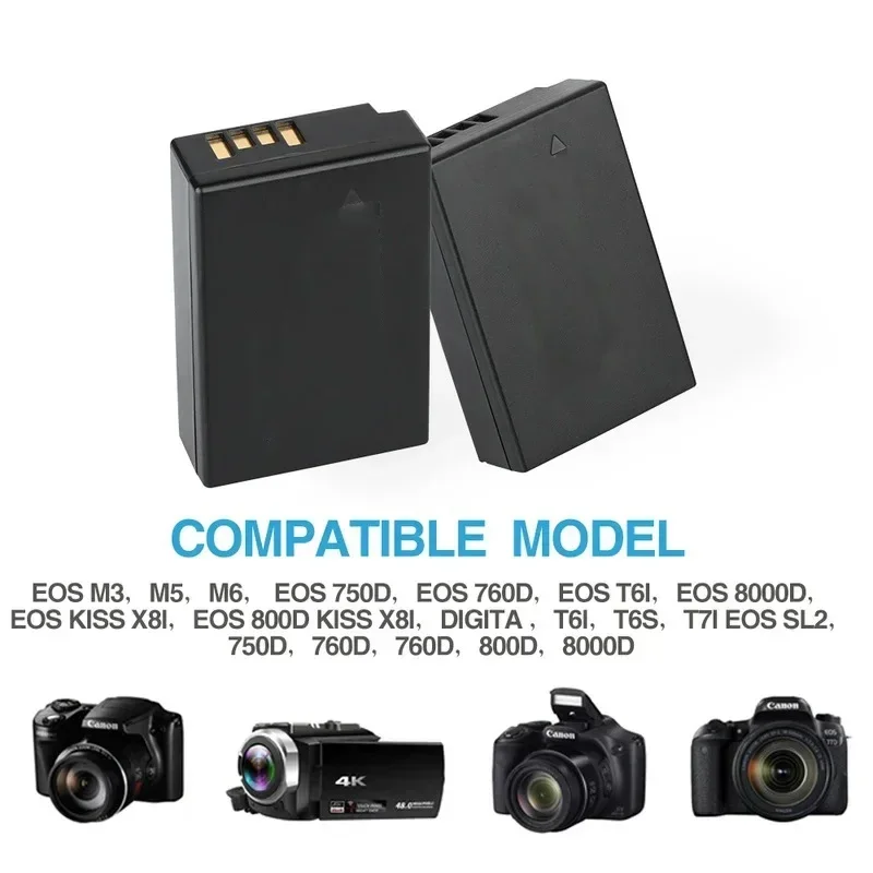 PURFIELD LP-E17 1500mAh Rechargeable Li-ion Camera Battery Replacement for Canon EOS 200D M3 M6  760D 800D Kiss X8i DSLR Cameras