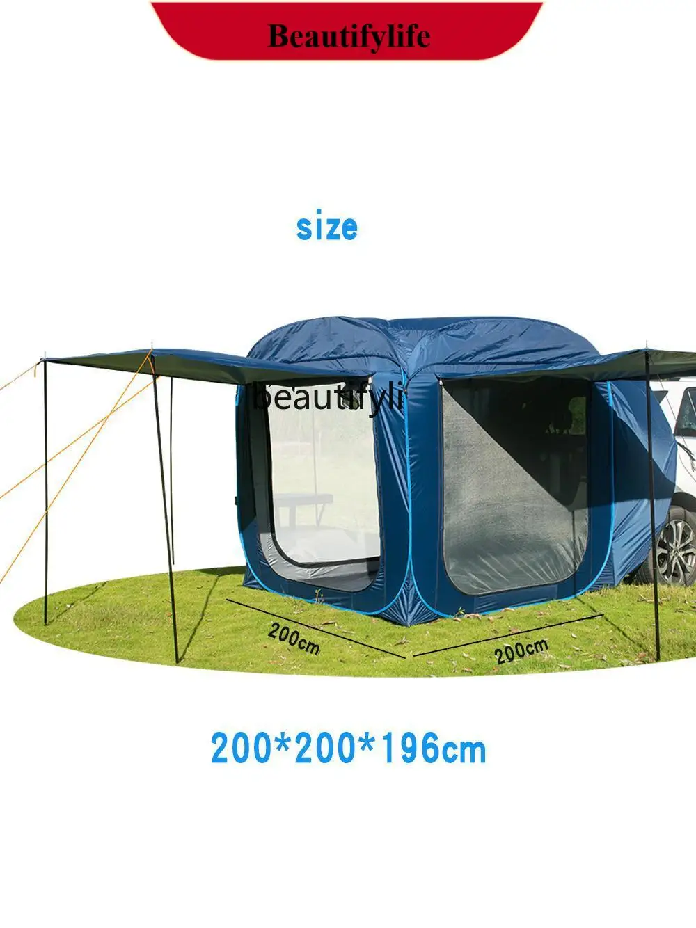 Automatic Rear Camping Roof Supplies Folding Camping Outdoor Tent 3-5 People Full Set  H