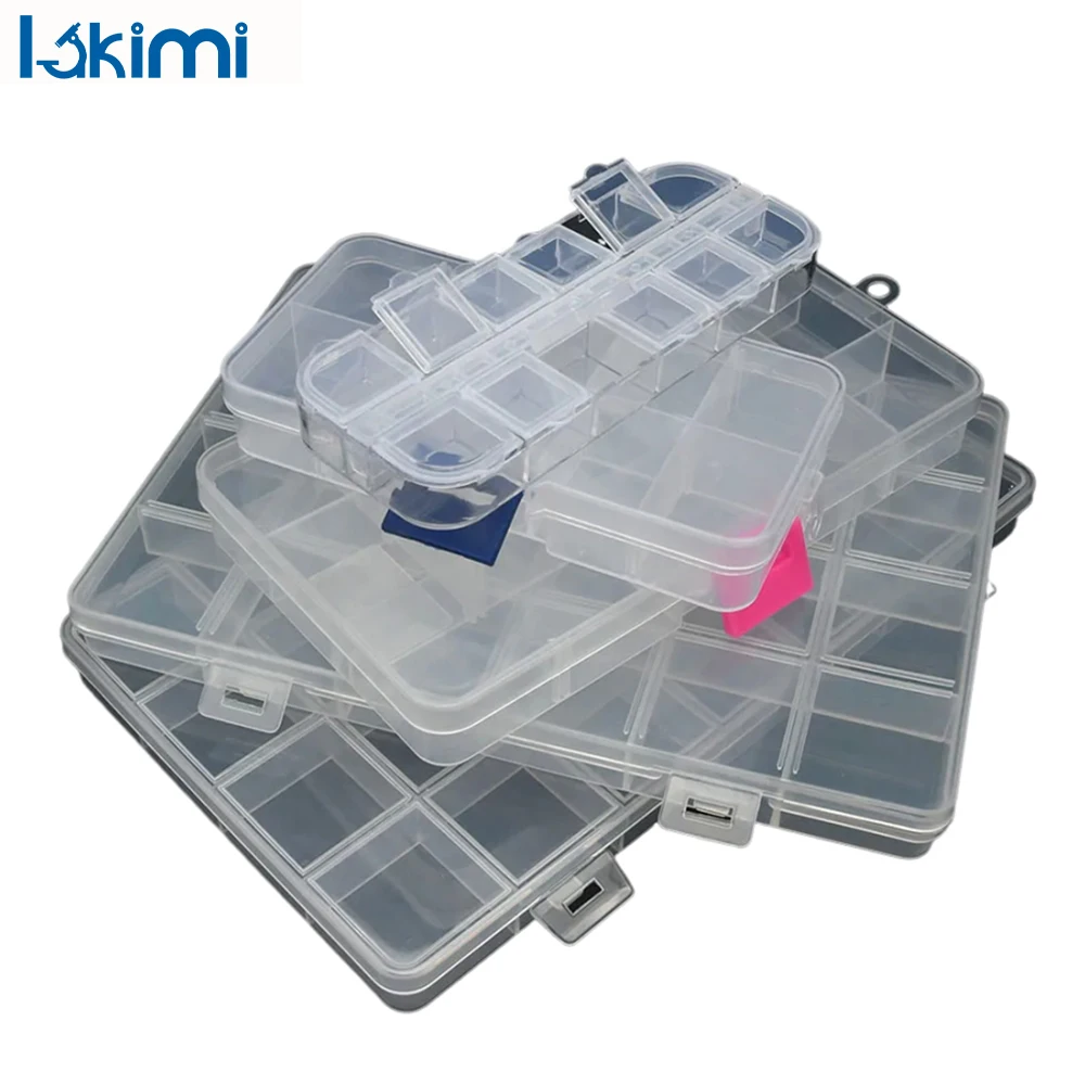 

6-32 Compartments Plastic Organizer Box - Dividers for Beads, Art DIY Crafts and Sewing Supplies Jewelry Storage LA-AA36