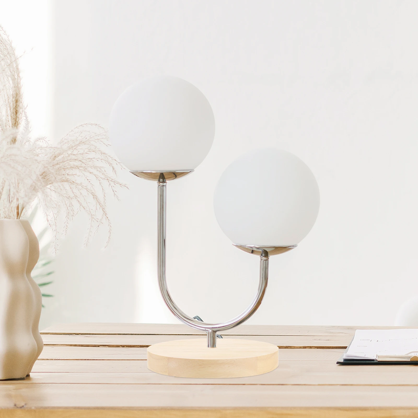 

Round Wooden LED Light Base E27 E14 Portable Decorative Table Lamp Display Stand for Bedroom Study Living Room