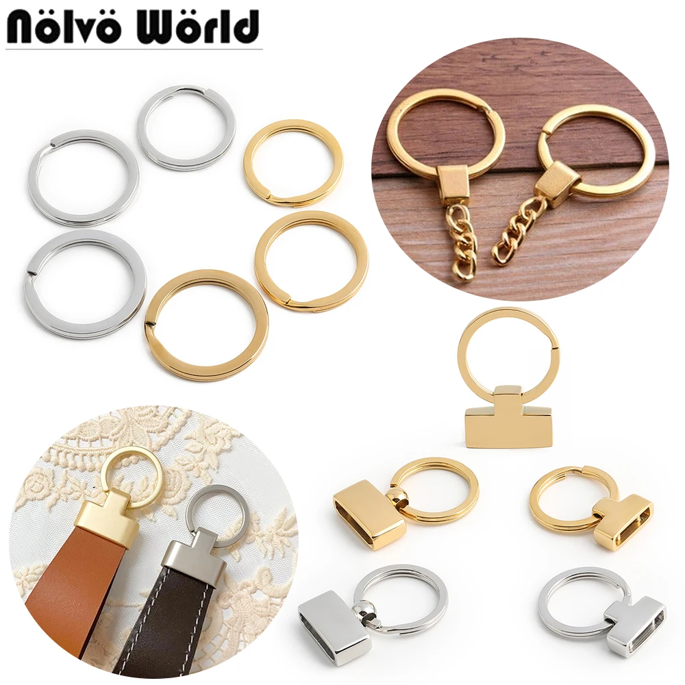 5/15/30PCS Stainless Steel Metal O Ring Buckle Keyring Hook For Bag Strap Round Key Split Ring Webbing Keychain Stopper Buckles