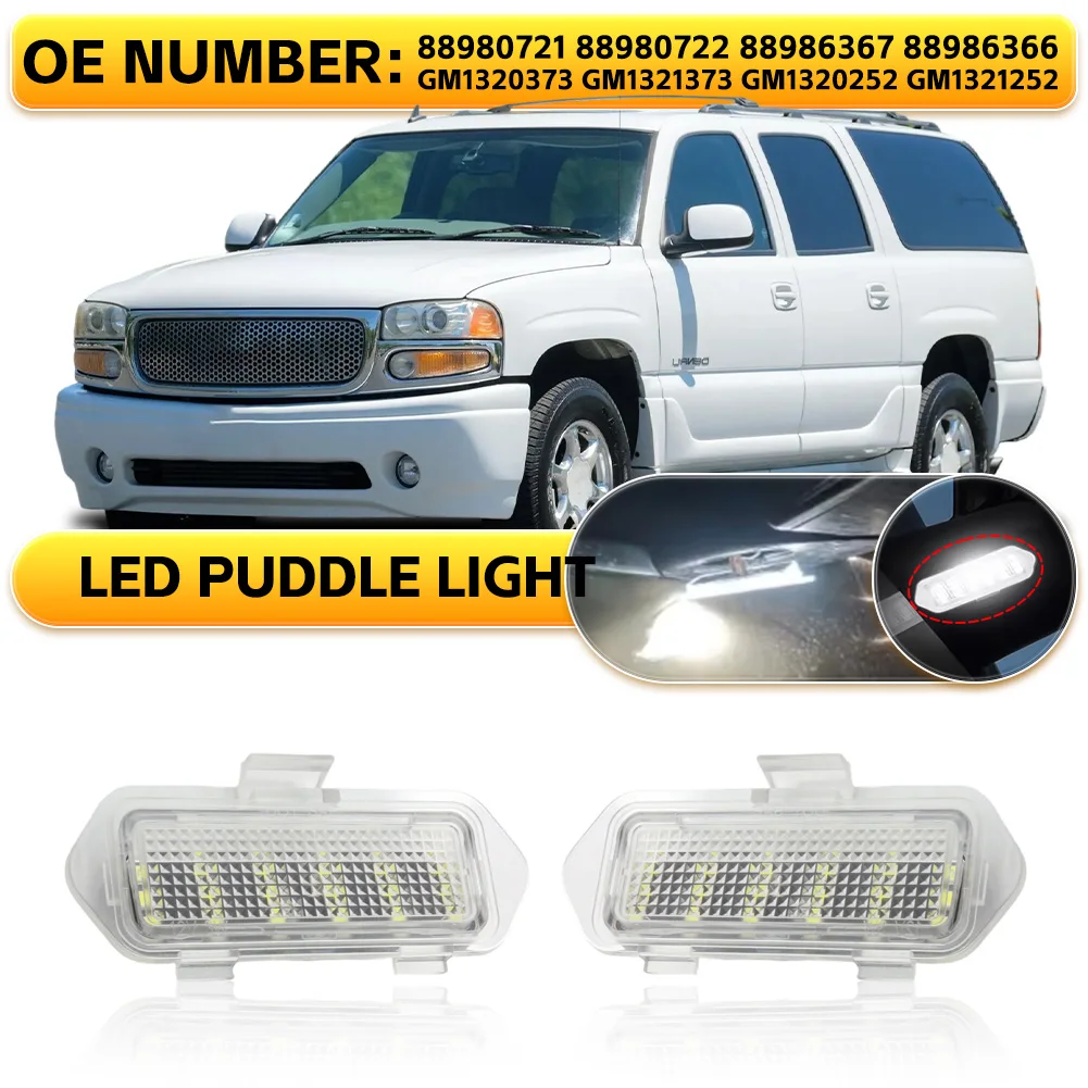 

2Pcs LED Under Side Mirror Puddle Light For Chevrolet Silverado Avalanche Tahoe Sierra 2003-2006 Car Accessories 88986366