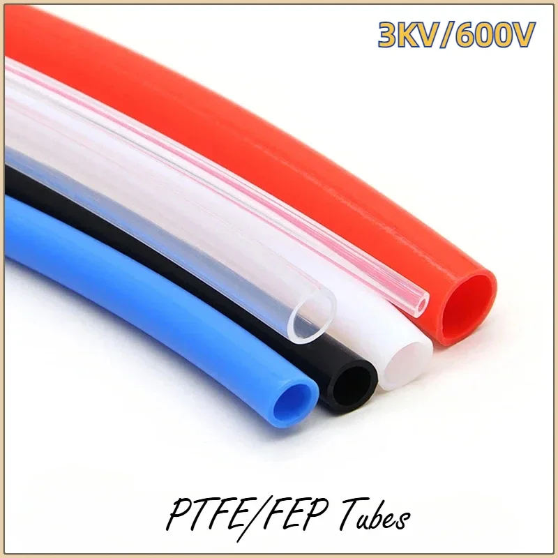 1m PTFE Tube FEP Insulated Rigid Pipe, ID 0.5-20mm, 600V for 3D Printer Parts, Flexible Rigid Tubing