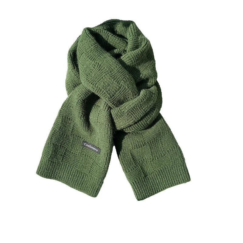 Popular Mars Green Scarf Imitation Cashmere Scarf Women\'s Winter Shawl Thickened Warm Trendy Versatile Christmas