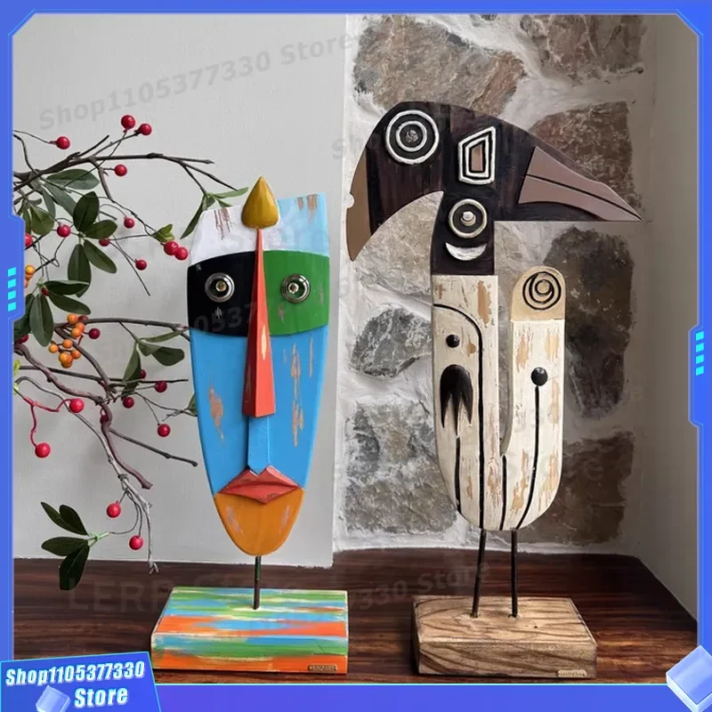 Modern Abstract Totem Sculpture for Living Room Decor Hotel Entrance Ornament Original Art Statue for Wine Cabinet TV Stand