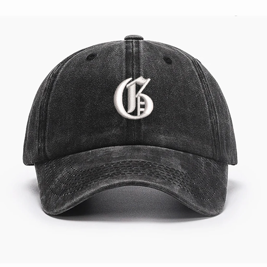 قبعة بيسبول قطنية مغسولة مطرزة بحروف G، قبعة أبي للجنسين، قديمة وعصرية #5