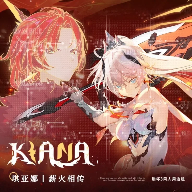 Honkai Impact 3 Cosplay Kiana Kaslana Himeko Acrylic Stand Badge Ticket Polaroid Ornament Adornment Collection Souvenir Gift