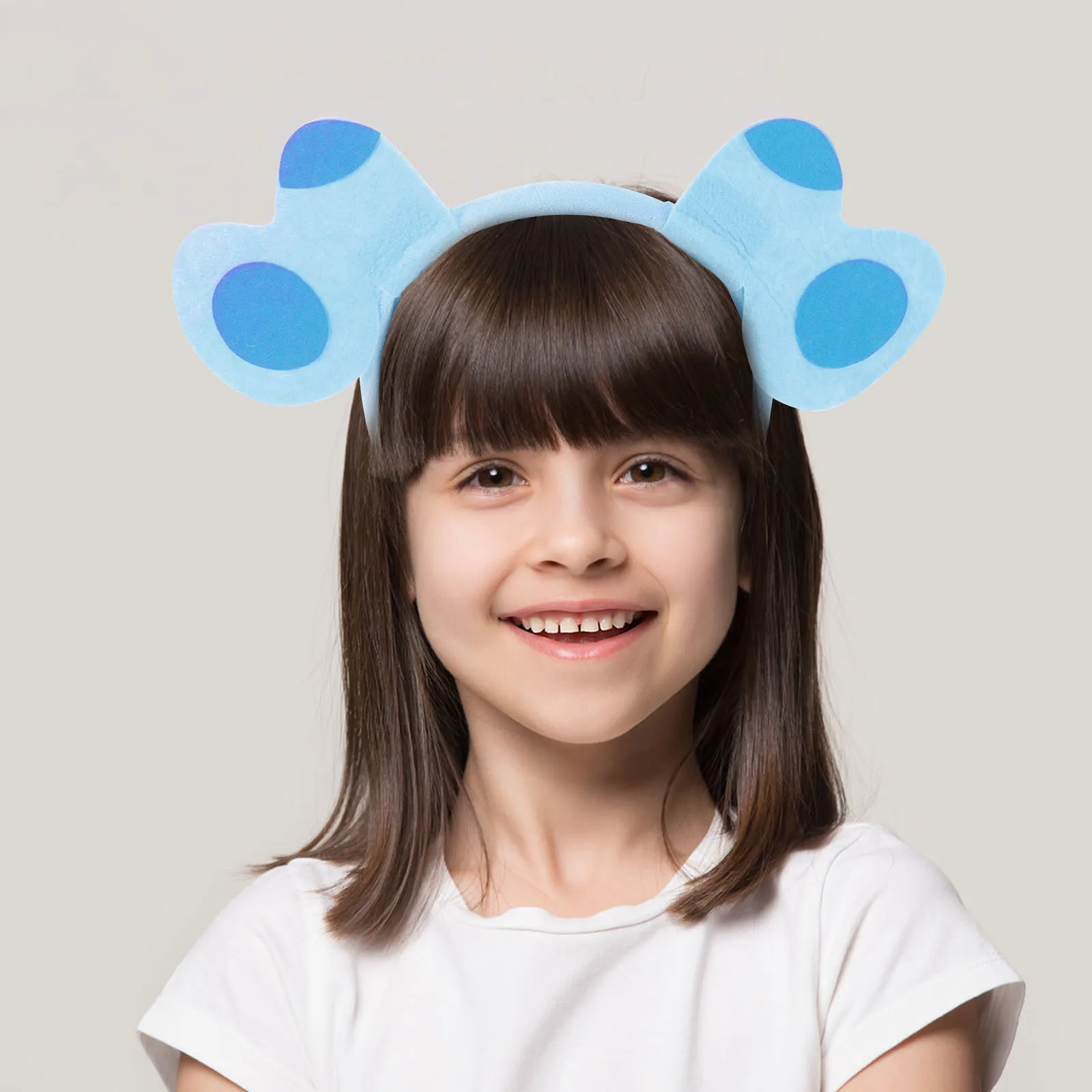 어린이용 강아지 귀 발바닥 의상 세트, 부드러운 털 동물 귀 머리띠, 따뜻한 코스프레 장갑, 할로윈 파티 액세서리