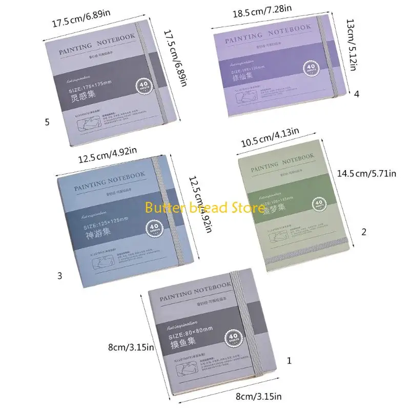 W89C Buku Catatan Gambar Mudah Robek Buku Catatan Air Buku Mudah Robek Perlengkapan Seni Buku Gambar Kecil