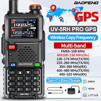 Baofeng UV-5RH PRO GPS Multi Band Walkie Talkie Wirless Copy Frequency  Type-C Long Range Two Way Ham Radio UV-17 PRO GPS