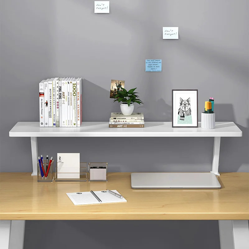 منظم مكتب متعدد الاستخدامات مع مشبك معدني على شكل حرف U - رف تخزين خشبي قوي للمكتب والدراسة والقراءة