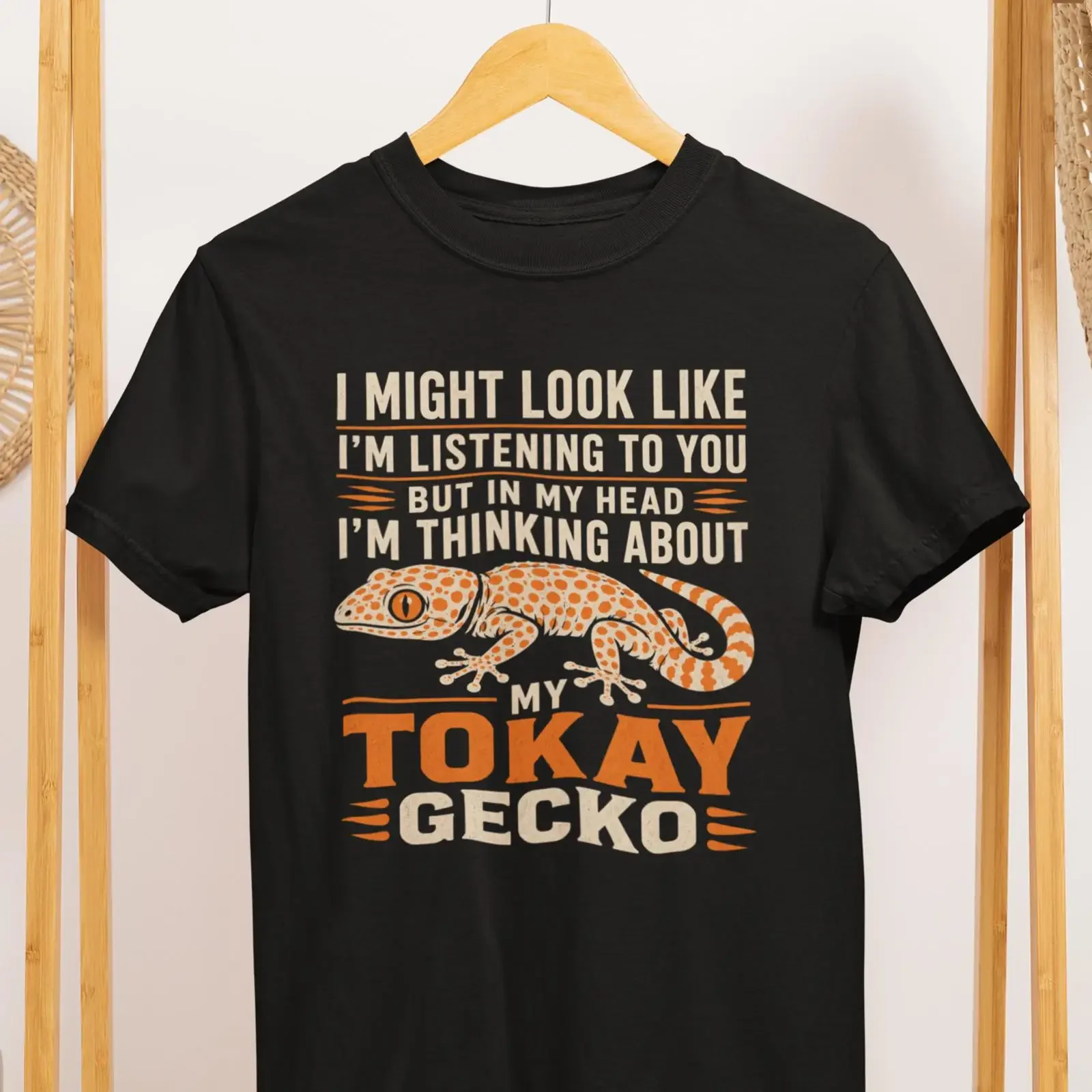 Funny Tokay Gecko Lover T Shirt I'm Thinking About My Quote Reptile Pet Owner  vintage Washed fashion Comfortable