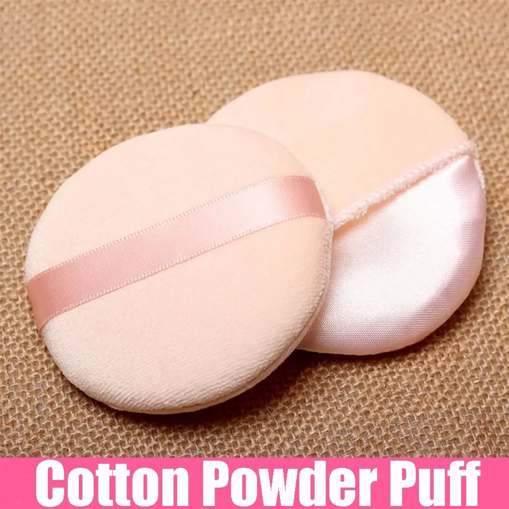 Round Round Cotton Puffs Cotton Soft Face Powder Puffs Velvet Durable Velvet Powder Puff for Face Makeup Application