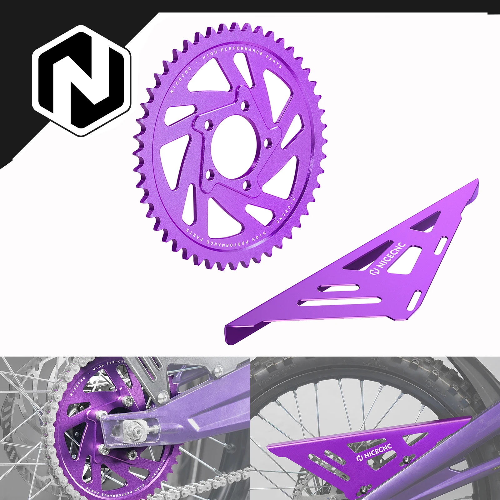 

NICECNC For Surron light bee X light bee S light bee L1E Segway X160 Segway X260 Electric Bike 48T Rear Sprocket & Chain Guard