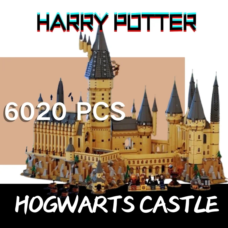 2025 6020 stücke Magie Hogwarts Schloss Architektur Modell Film Serie Magie Schule Modell Spielzeug