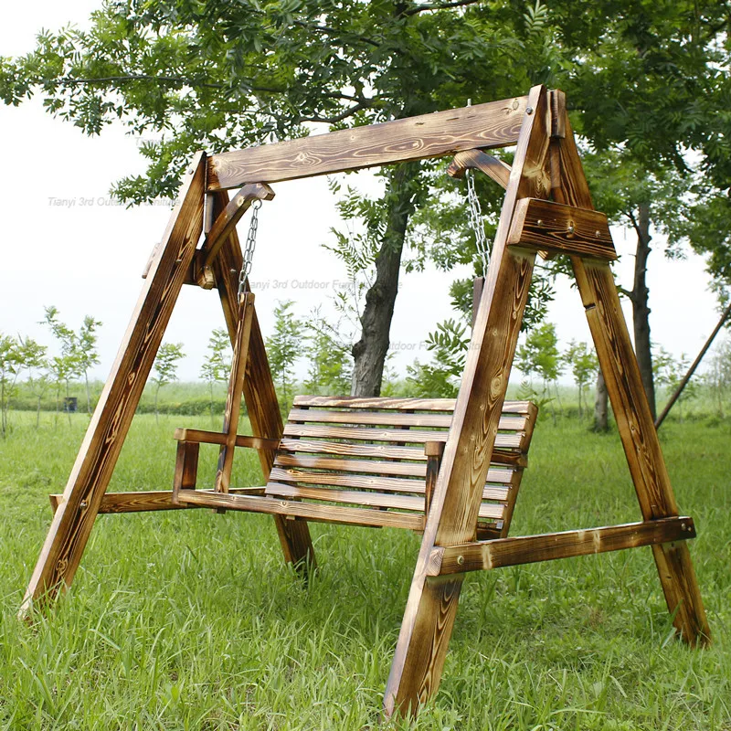 Wiszące huśtawki ogrodowe wiszące krzesło drewniane drżące huśtawki na Patio na ulicy hamak kołyszące meble zewnętrzne Columpiar LLOS