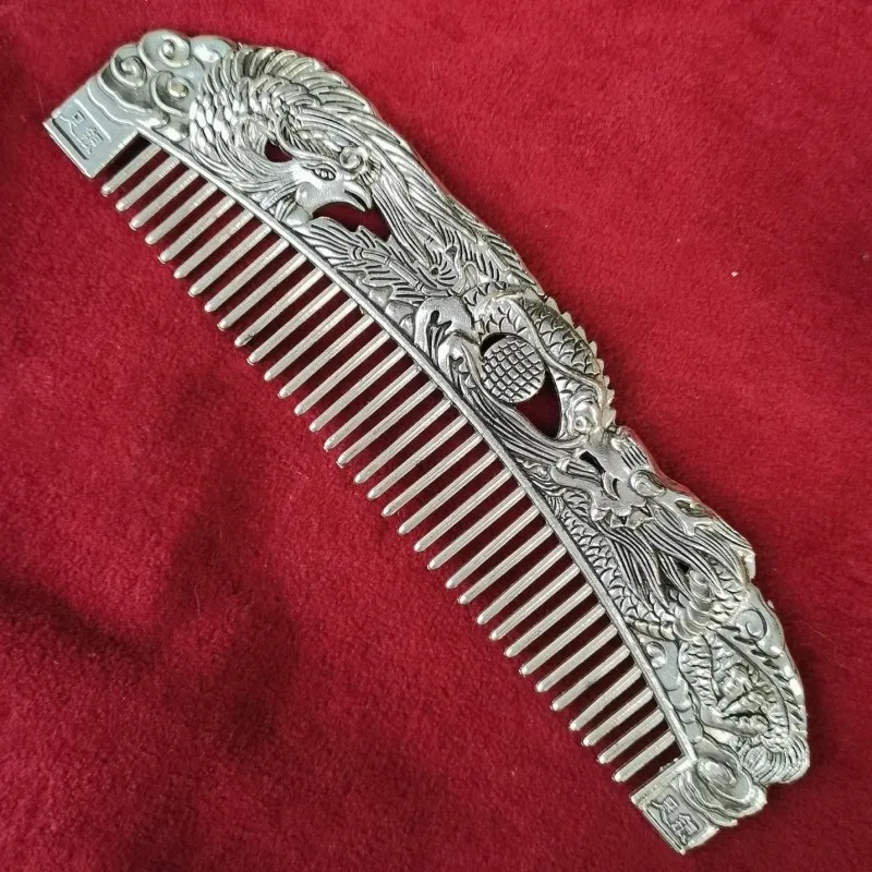 vintage-tibetan-silver-dragon-head-comb-plated-silver-carved-hair-comb-exquisite-gift-ornament