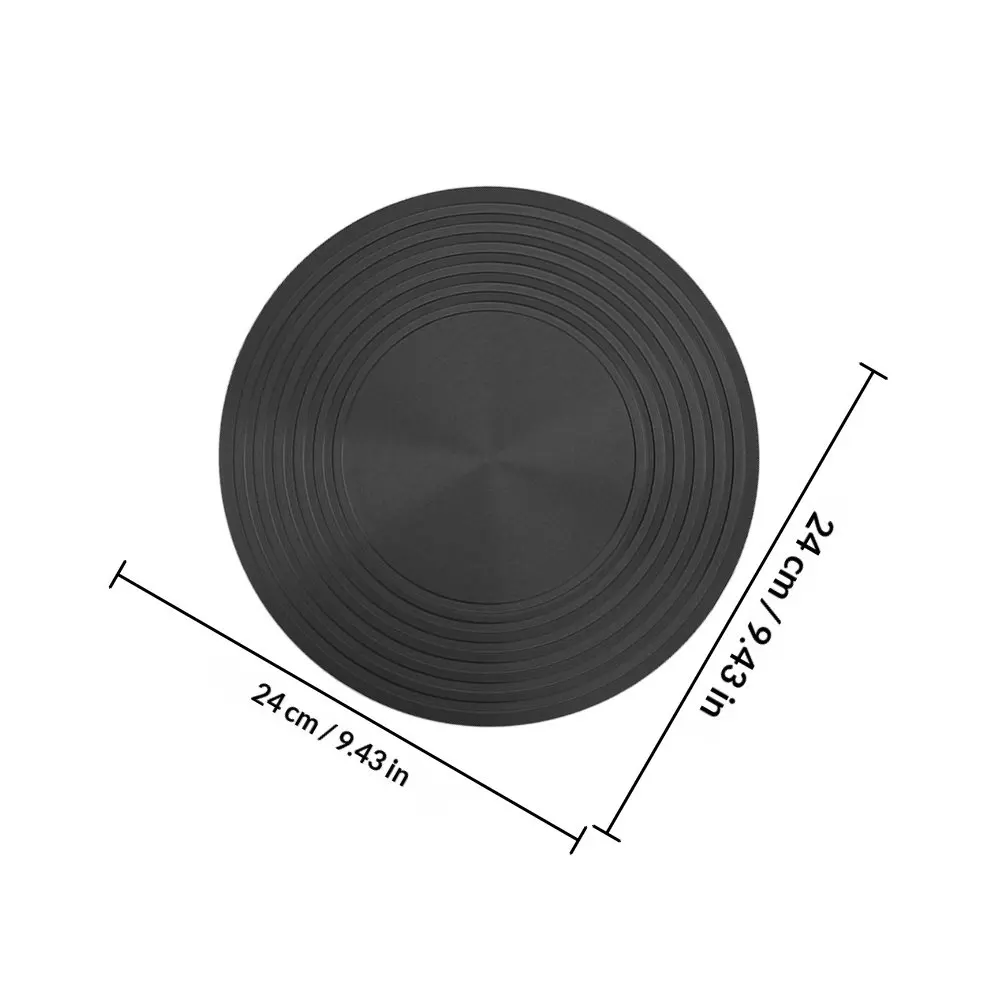 Gas Stove Heat Diffuser Plate 24cm Black Aluminum Cookware Protector for Indoor Outdoor Kitchen