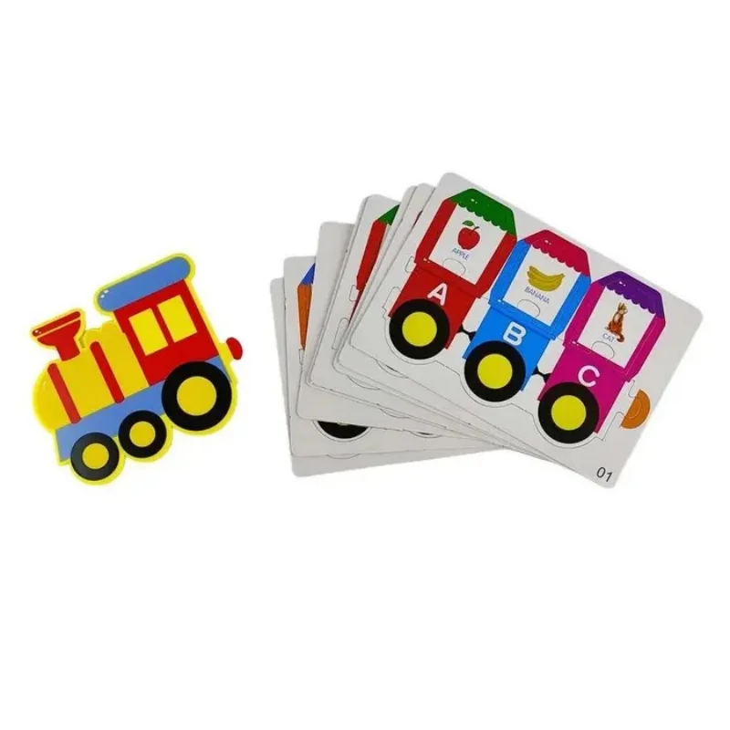 Innovazione Alfabeto per bambini Treno Puzzle Forma geometrica Giocattolo Riconoscimento delle parole Cognizione Montessori Giochi per bambini Regali