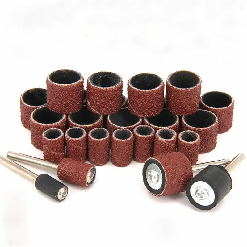 Sanding Drums Kit Sanding Band 1/2 1/4 3/8 Inch Sand Mandrels 60/120/600Grit Fit for Dremels Nail Drill Rotary Abrasive Tools
