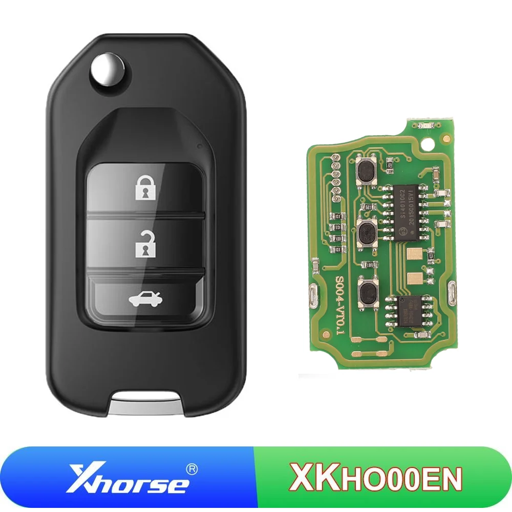 5/10 Pcs XKHO00EN Xhorse XK Wired Remote Key VVDI Car Key 3 Buttons Universal Flip Car Key For Honda