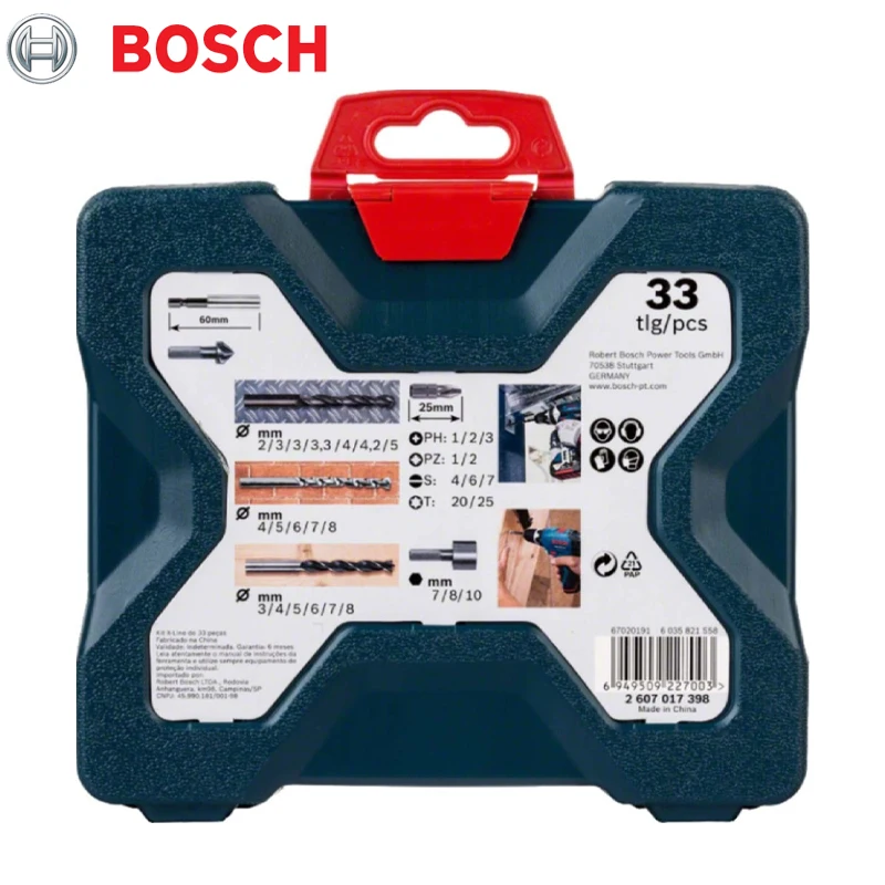 بوش 2607017398 مجموعة لقم مثقاب ومفك براغي X-Line لحفر الصدمات 33 قطعة من ملحقات أدوات الطاقة من Bosch #3