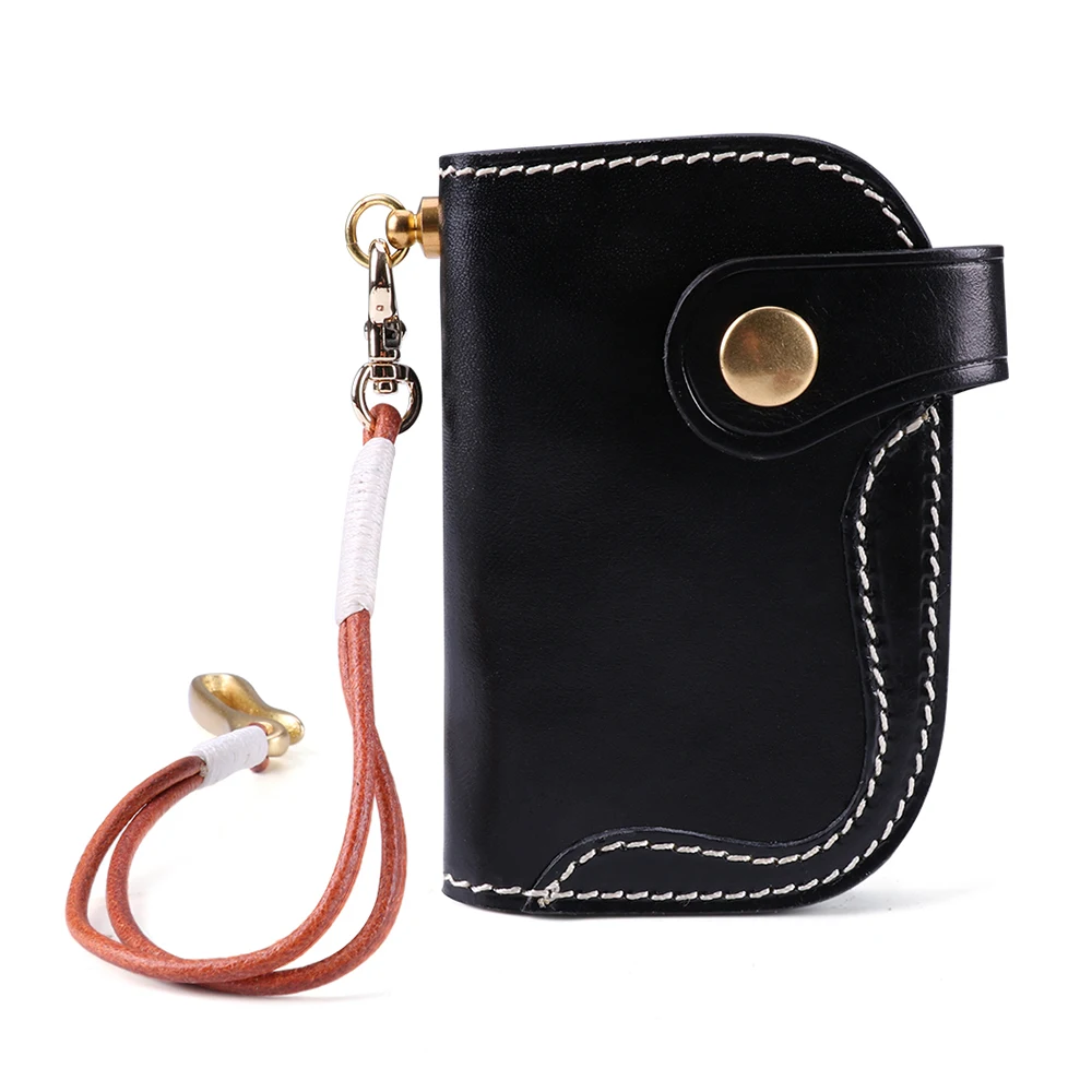 

Genuine leather portable women's waist hanging key bag multifunctional change bank card storage bag retro leather key bag