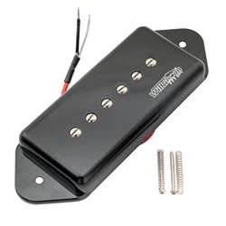 Wilkinson M Series Low Gauss Iconic Sound Ceramic P90 Dogear Style Single Coil Neck Bridge Pickup for SG LP Style Guitar, Black