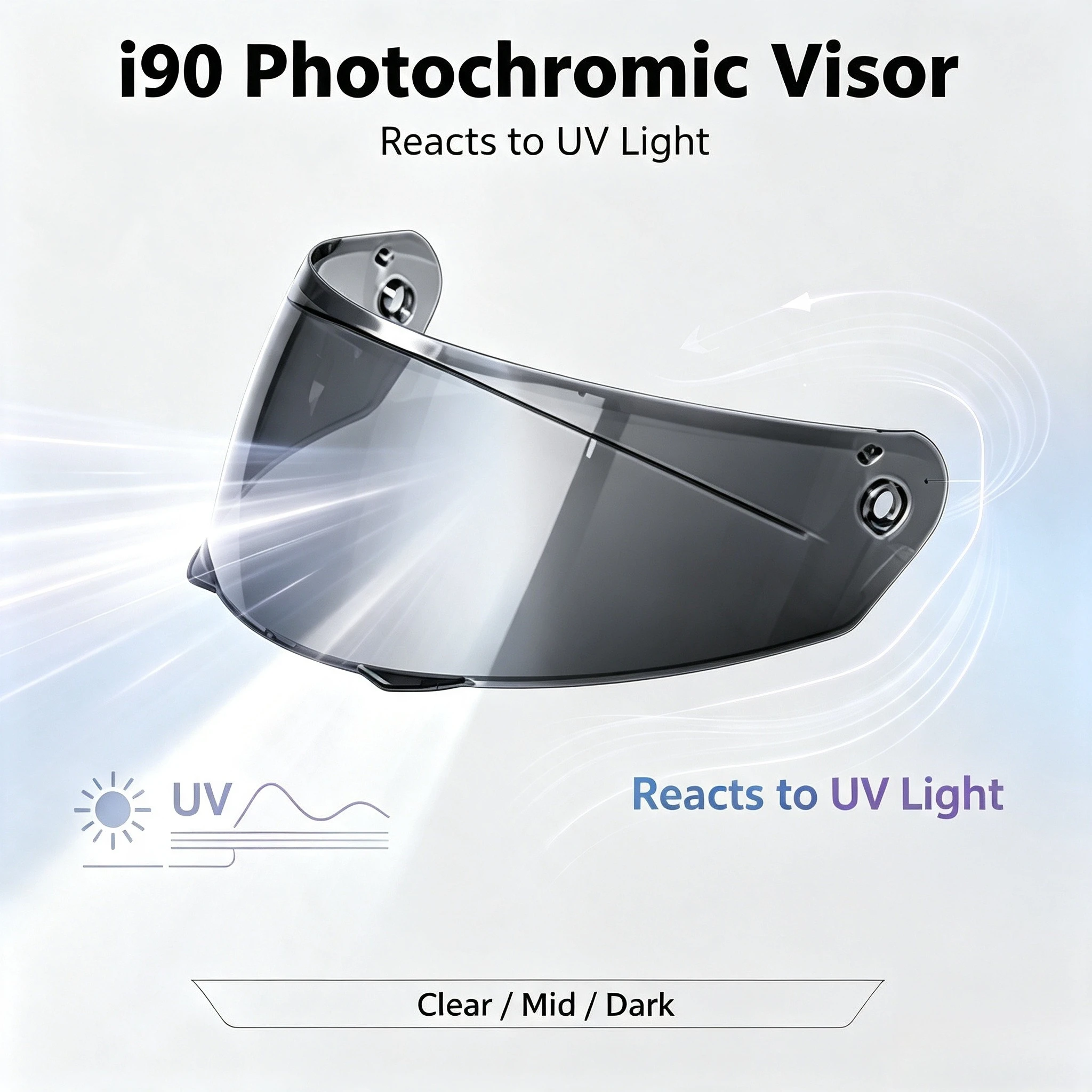Helmet Photochromic Visor For HJC HJ-33 i90 i91 Motorcyele Lens Anti-UV Windproof  Anti Fog Film Motorcycle Helmet Accessories