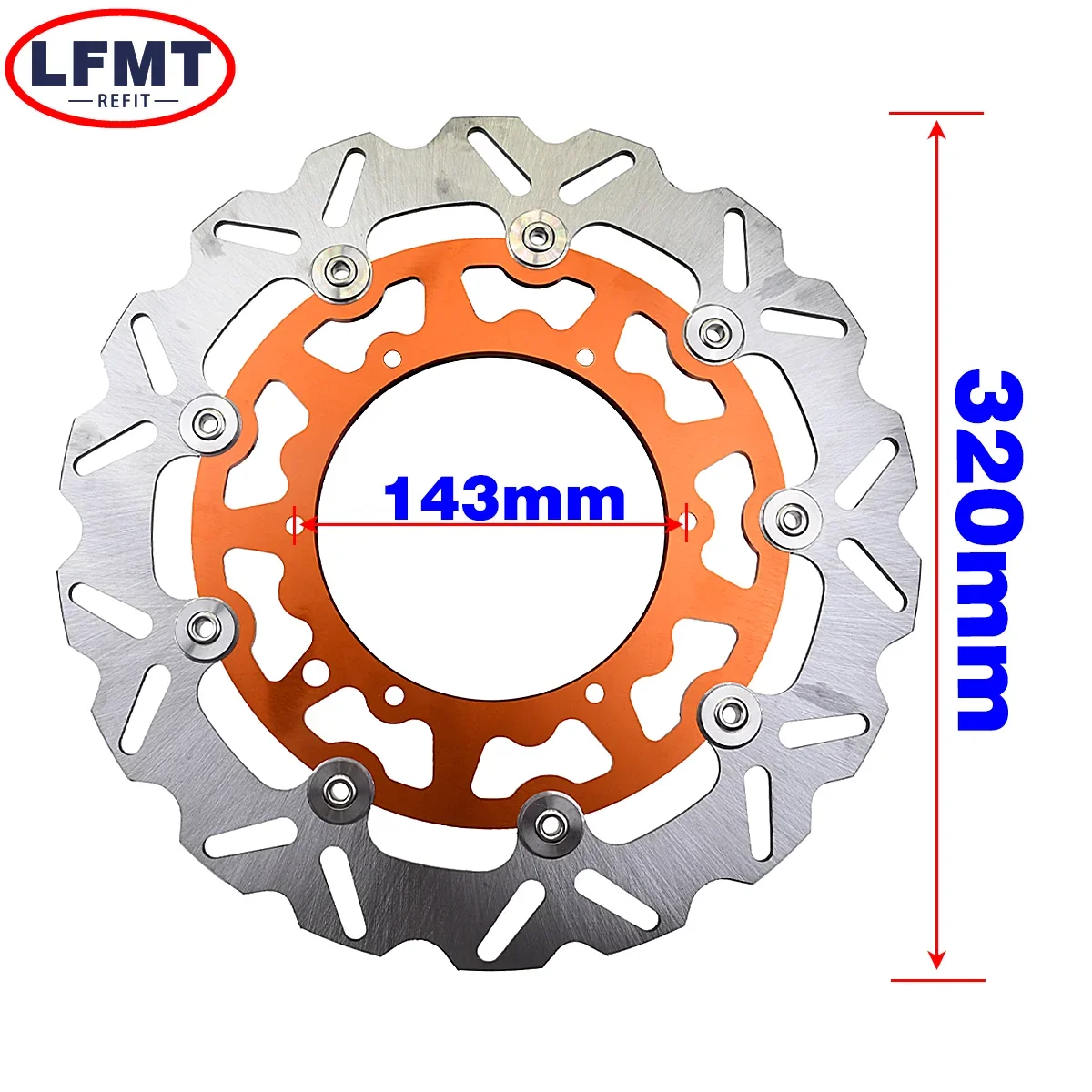 Motorcycle 320MM Front Floating Brake Disc Rotor Adaptor For KTM  SX SXF EXC EXCF 125 250 300 350 450 500 XC XCF XCW 1994-2023