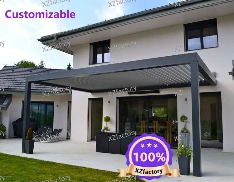 Factory Direct 2026 Top RatedModern Bioclimatique Pergola Louvered Markise Aluminium Square Tube Rain-Proof Motorized Roof Outdo