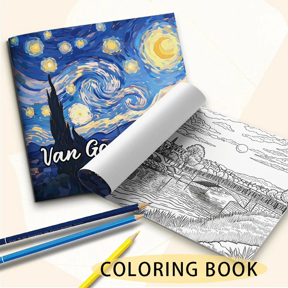 

Bview Art Create Your Van Gogh Шедевр: книжка-раскраска и эскиз для взрослых для расслабления, качественные страницы художника