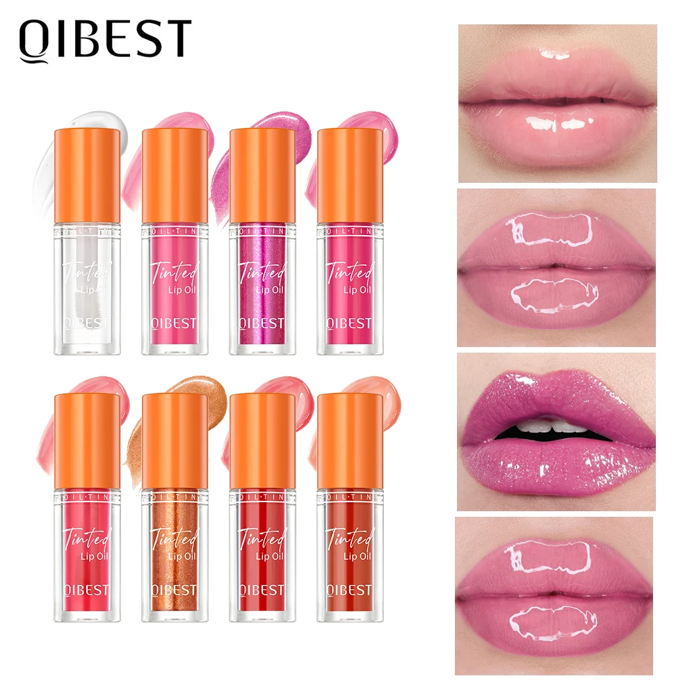 

QIBEST Moisturizing Mirror Lip Gloss Lip Plumper Makeup Nutritious Liquid Lipstick Transparent Mineral Tint Lip Oil Cosmetics