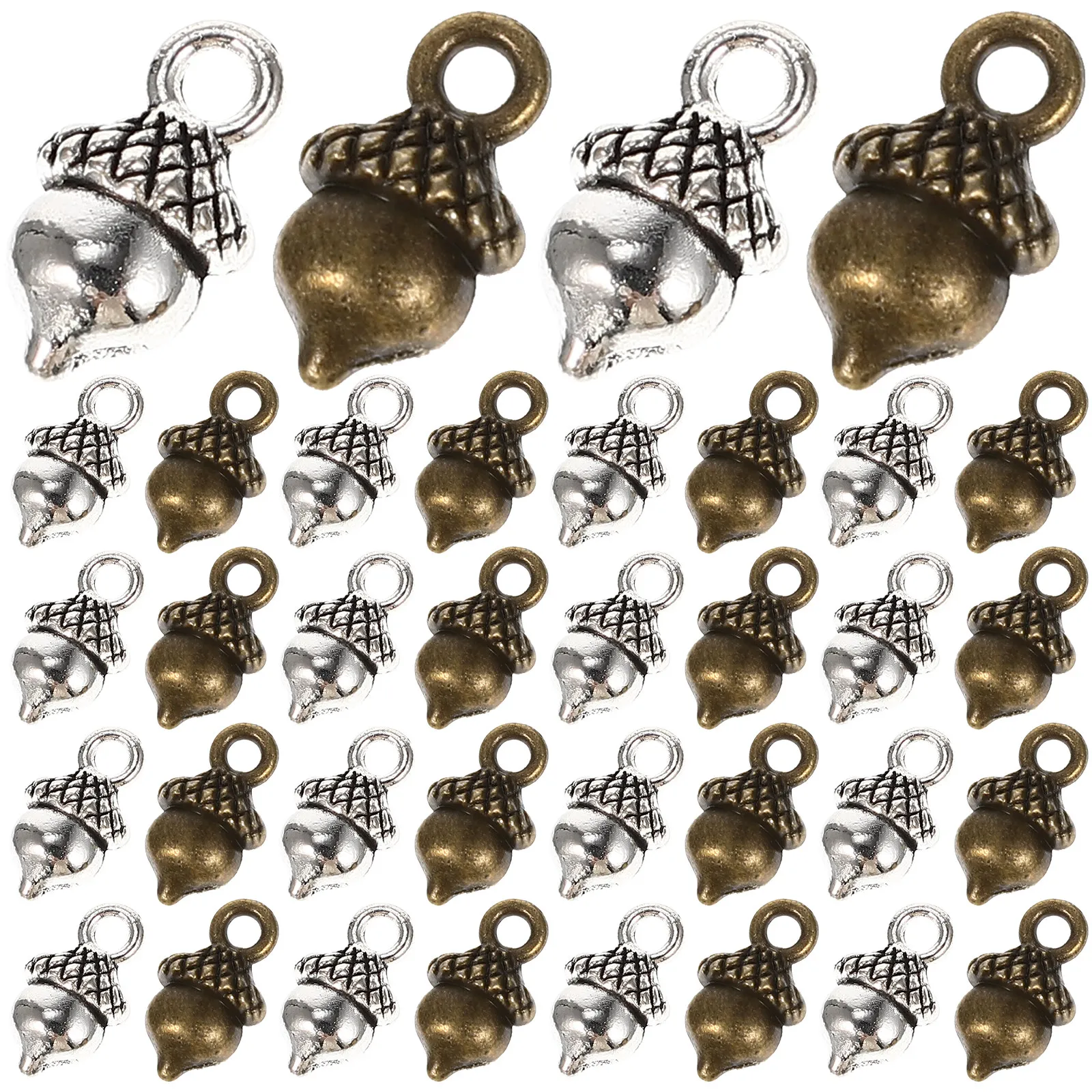 

100 шт. подвесок в форме желудя, рождественские тематические подвески из сплава, аксессуары для рукоделия, для браслетов, ожерелий, серег, милые украшения для творчества своими руками