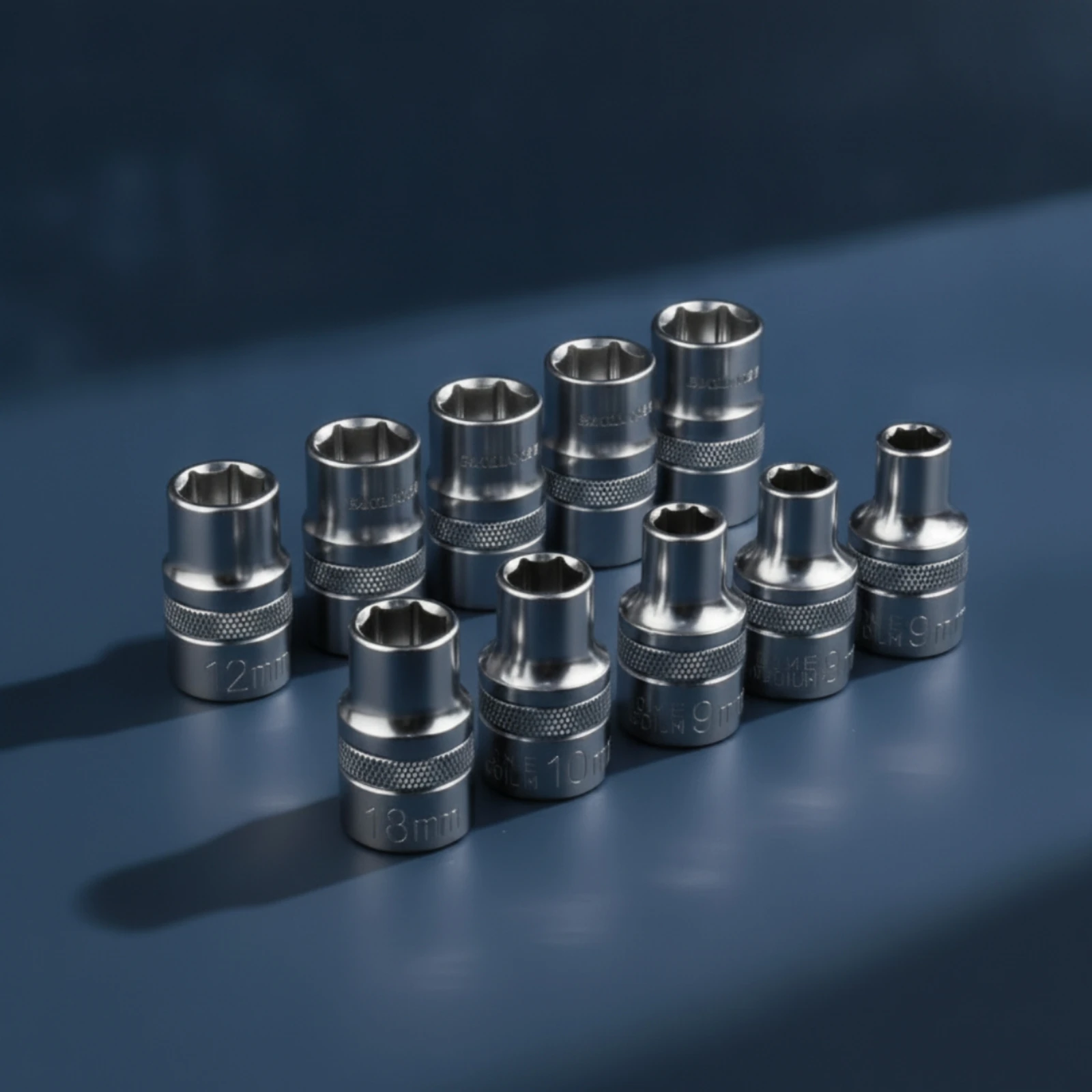 10 Pieces Metric Sockets Chrome Vanadium Hex Sockets Hardware Polished Long-Lasting for Mechanics, Workshop, Garage