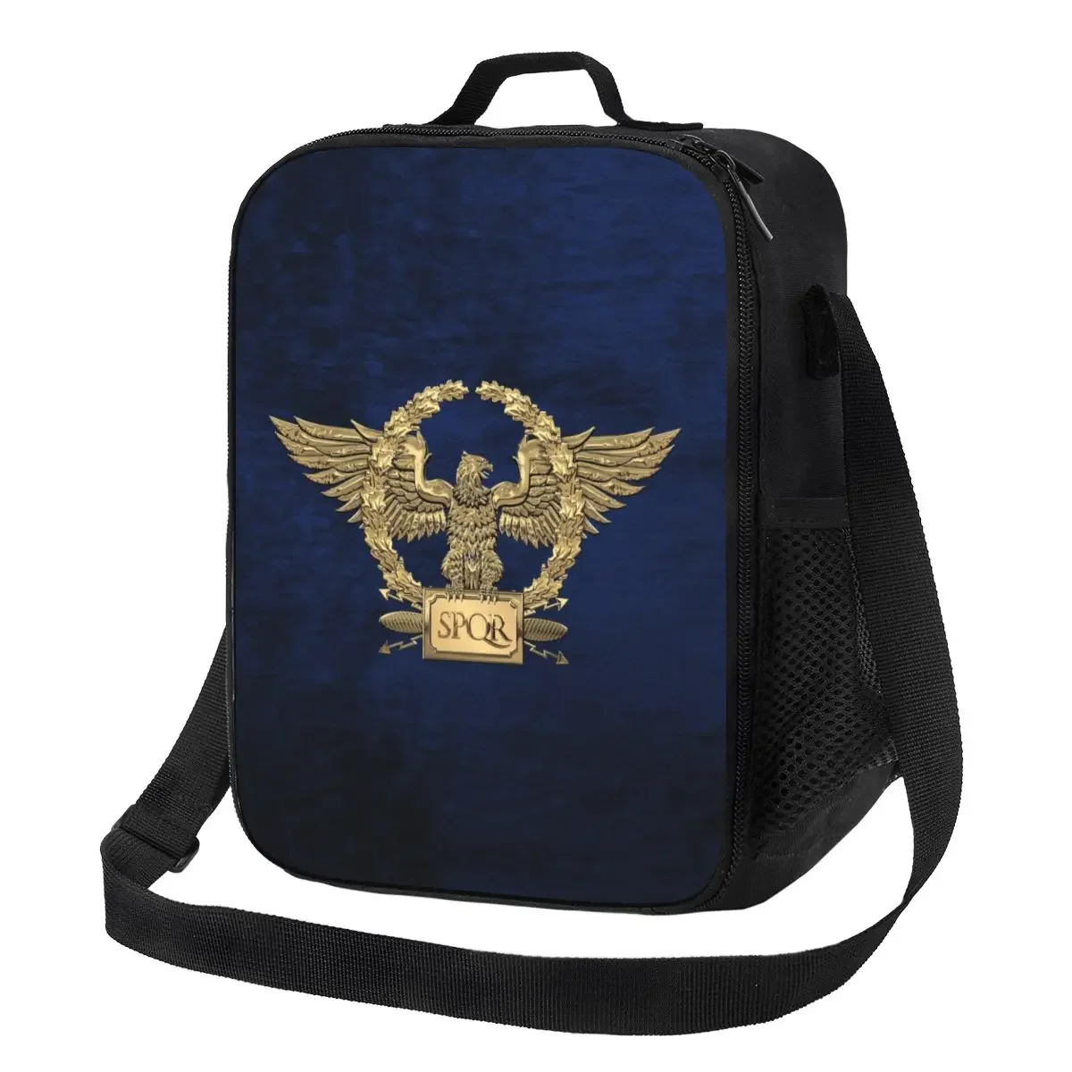 

Custom Gold Roman Imperial Eagle SPQR Logo Lunch Bag Women Thermal Cooler Insulated Lunch Boxes for Student School