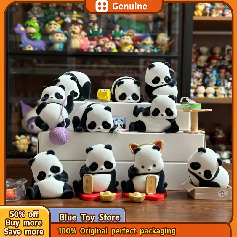 حقيقية الباندا لفة الباندا هي أيضا القط سلسلة صندوق أعمى اللعب سطح المكتب الحلي عمل أرقام لطيف نماذج للحيوانات مفاجأة Fubao